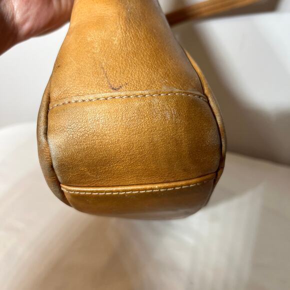 VTG Y2K Stone Mountain Brown Leather Hobo Bag Shoulder Purse Small Grunge 11x8 - Picture 5 of 10